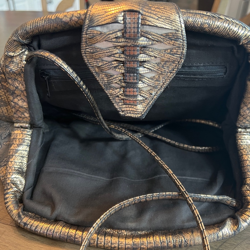 Vintage Metallic Faux Snakeskin Clutch/Shoulder purse LIKE NEW - Picture 13 of 13